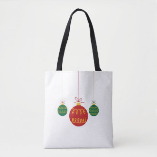 Modern Hanging Christmas Ornaments Tote Bag