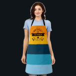 Modern Hanukah Personalized Latke Striped Apron<br><div class="desc">Bring the flavour and the fun to the Festival of Lights! 🎉🕎 This custom Chanukah apron is perfect for latke lovers, proud Jewish chefs, and anyone who wants to add a little personality to their holiday prep. Personalized with your name — because you deserve to cook in style. 🧑‍🍳✨ #HanukkahApron...</div>