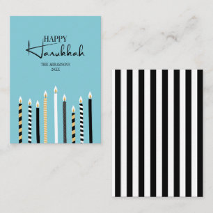 Modern Hanukkah Candles Holiday Mini Note Card