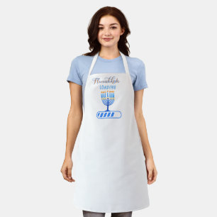 Modern Hanukkah Funny Menorah Loading  Apron