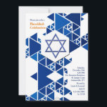 Modern Hanukkah Invitation<br><div class="desc">Invite everyone to your Hanukkah celebration with this handsome blue and white abstract design invitation. (Designed by Freepik). The card is easy to customize with your wording, font, font colour, paper shape options and choice of six paper types.Not exactly what you're looking for? All our products can be custom designed...</div>