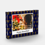 Modern HANUKKAH Menorah Any Message Keepsake Photo Block<br><div class="desc">Modern stylish PHOTO BLOCK with gold-coloured menorah in a tiled pattern. Customize by simply uploading your own choice of photo and adding your personal greeting for a wonderful festive gift. Part of the HANUKKAH Collection,  where you can create awesome CHANUKAH gift sets.</div>