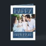Modern Hanukkah | Photo Holiday Card<br><div class="desc">This fun,  simple photo Hanukkah greeting card features modern typography and a blue and white colour scheme.  The colours can be customized,  if desired.</div>