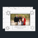 Modern Hanukkah Silver Classic Star of David Photo Holiday Card<br><div class="desc">Minimal classic silver Bar/Bat Mitzvah and Hanukkah modern Star of David against a solid background creates an elegant,  sophisticated design. For other coordinating colours or matching products,  visit JustFharryn @ Zazzle.com or contact the designer,  c/o Fharryn@yahoo.com  All rights reserved. #zazzlemade #christmasdecor</div>
