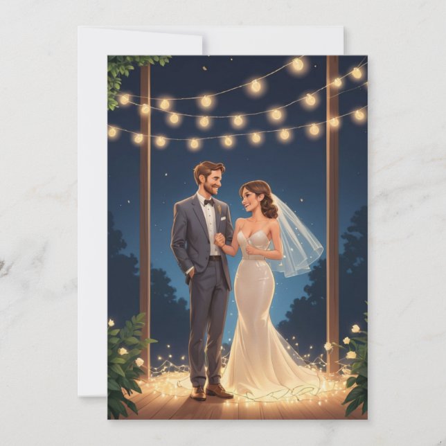 modern happily ever after elopement reception  invitation (Front)