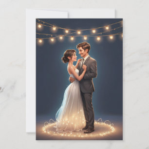 modern happily ever after elopement reception  invitation