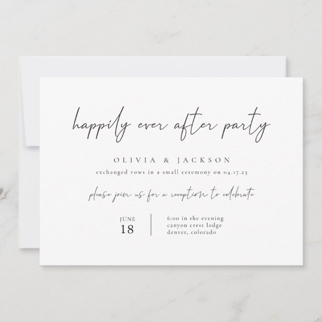 Modern Happily Ever After Party Invitation (Front)