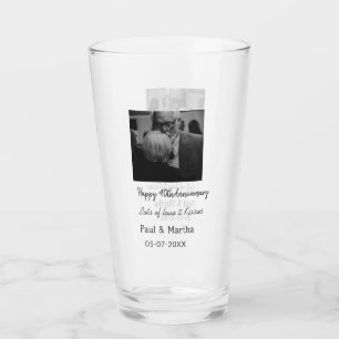 Modern happy 40th anniversary add name date photo glass