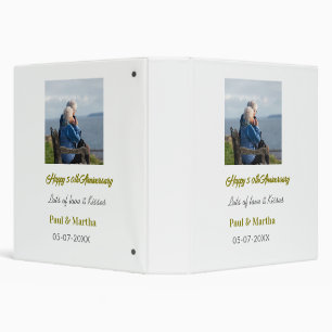 Modern happy 50th anniversary add name date photo binder