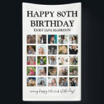 Modern Happy Birthday \ Any age | Photo Collage Banner<br><div class="desc">This photo collage banner has 25 photos, can be for him or for her, perfect for those special milestone birthdays such as, 21st, 30th, 40th, 50th, 60th, 70th, 80th and more. The banner is easy to personalize and the font styles, size and background colour can be changed by clicking on...</div>