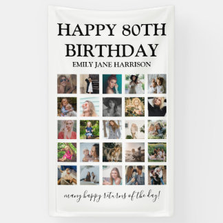 Modern Happy Birthday \ Any age | Photo Collage Banner