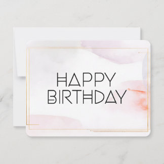 Modern Happy Birthday Card with Geometric Font 