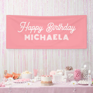 Modern Happy Birthday Custom Name Banner