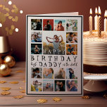Modern Happy Birthday Dad Black & White 17 Photo<br><div class="desc">You will love creating your very own unique keepsake for that special 'daddy' in your life. Most of the apertures are square which makes it perfect for instagram photos, and one landscape image as a central stand out photo. The calligraphy is in a fun hand written style. Customize to create...</div>