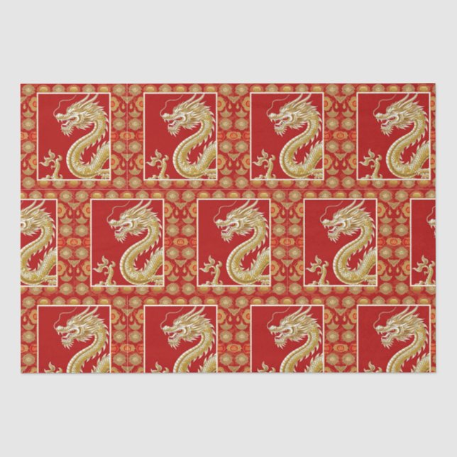 Modern Happy Chinese New Year modern asian pattern Tissue Paper (Front)