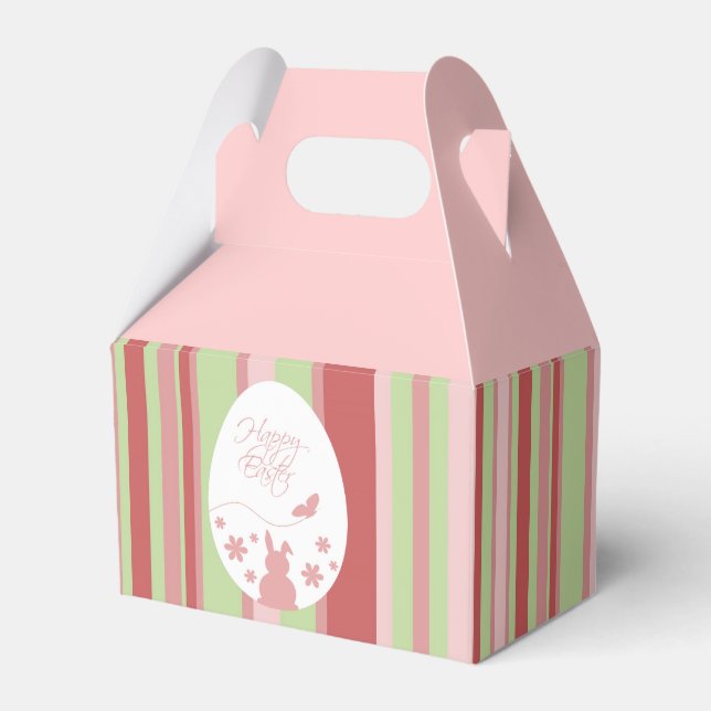 Modern Happy Easter Egg Pastel Pink Favor Box (Front Side)