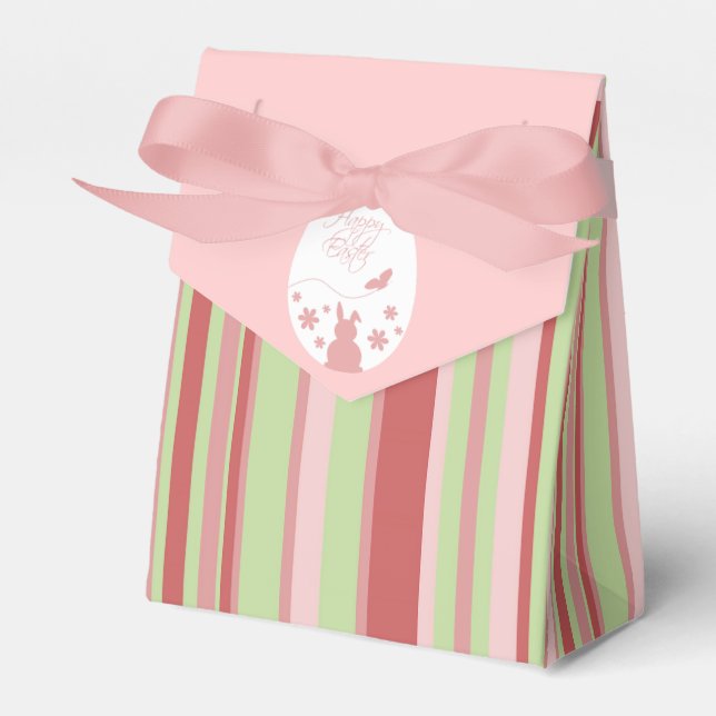 Modern Happy Easter Egg Pastel Pink Favor Box (Front Side)