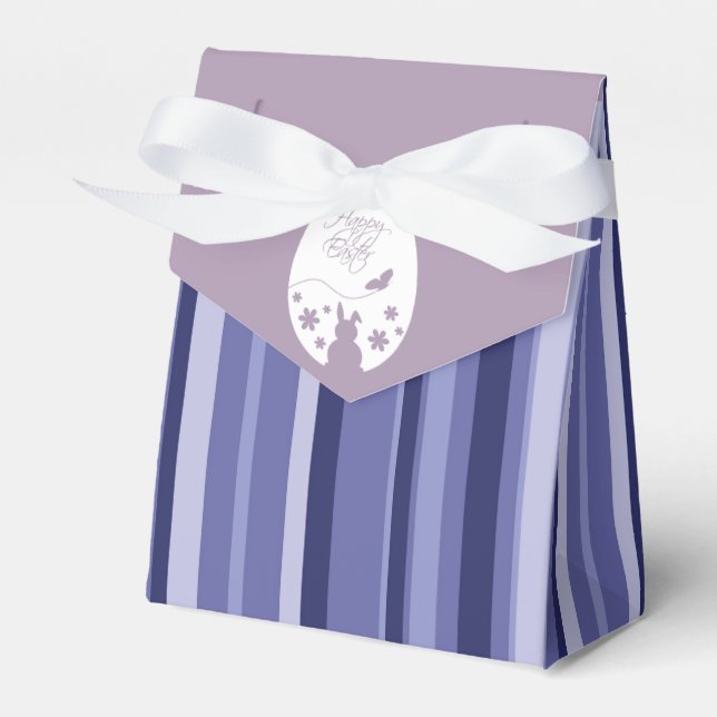 Modern Happy Easter Egg Pastel Purple Favor Box (Front Side)