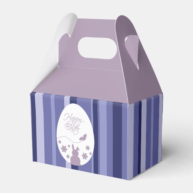Modern Happy Easter Egg Pastel Purple Favor Box (Front Side)