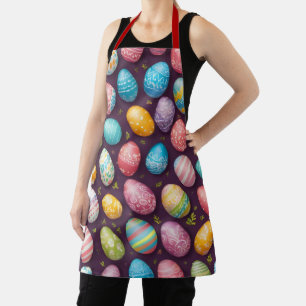 Modern Happy Easter Eggs Collection Apron