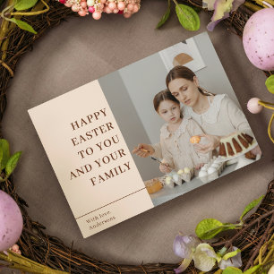 Modern Happy Easter   Family Gift  Postcard