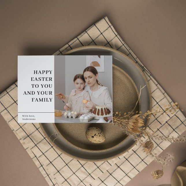 Modern Happy Easter | Family Gift  Postcard (Creator Uploaded)