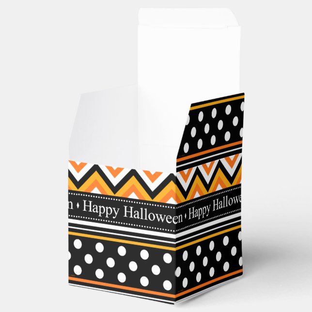 Modern Happy Halloween Pattern Favor Box (Opened)