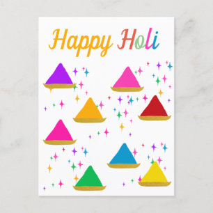 Modern Happy Holi Hindu Festival Colours Design Postcard