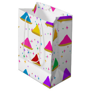 Modern Happy Holi Hindu Festival Colours Pattern  Medium Gift Bag