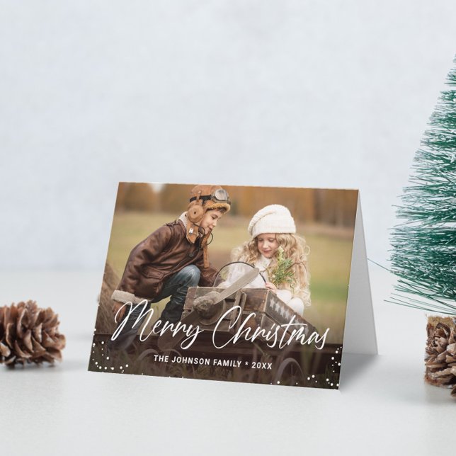Modern Happy Holidays 3 PHOTO Christmas Card (Creator Uploaded)