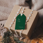 Modern Happy Holidays | Green Family Gift Tags<br><div class="desc">These modern happy holidays | green family gift tags are perfect for your minimalist shabby chic boho green and white holiday greeting. The minimal whimsical handwritten calligraphy is delicate and rustic while staying classy and elegant. You will find that everything about this product is editable, so feel free to add...</div>