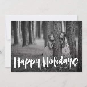 Modern "Happy Holidays"  Lettering Christmas Photo Holiday Card