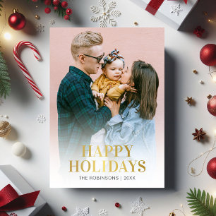 Modern Happy Holidays Photo Holiday Card