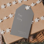 Modern Happy Holidays | Silver Family Gift Tags<br><div class="desc">These modern happy holidays | silver family gift tags are perfect for your minimalist shabby chic boho silver and white holiday greeting. The minimal whimsical handwritten calligraphy is delicate and rustic while staying classy and elegant. You will find that everything about this product is editable, so feel free to add...</div>