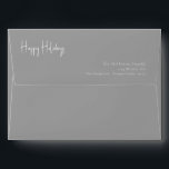 Modern Happy Holidays | Silver Invitation Envelope<br><div class="desc">This modern happy holidays | silver invitation envelope is perfect for your minimalist shabby chic boho silver and white holiday greeting. The minimal whimsical handwritten calligraphy is delicate and rustic while staying classy and elegant. You will find that everything about this product is editable, so feel free to add pictures...</div>