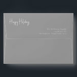 Modern Happy Holidays | Silver Invitation Envelope<br><div class="desc">This modern happy holidays | silver invitation envelope is perfect for your minimalist shabby chic boho silver and white holiday greeting. The minimal whimsical handwritten calligraphy is delicate and rustic while staying classy and elegant. You will find that everything about this product is editable, so feel free to add pictures...</div>