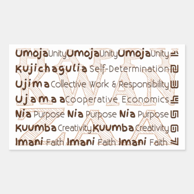 Modern Happy Kwanzaa Sticker (Front)
