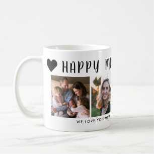 Modern Happy Mother's Day Mom Heart Photo Grid Coffee Mug