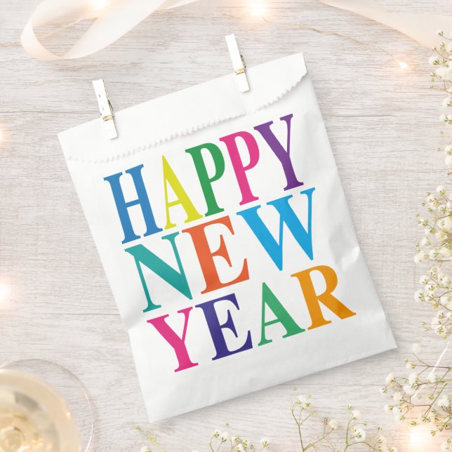 Modern Happy New Year   Favour Bag (Clipped)