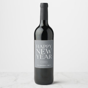 Modern Happy New Year Food and Beverage Label Set