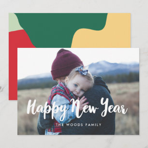 Modern Happy New Year Holiday photo card