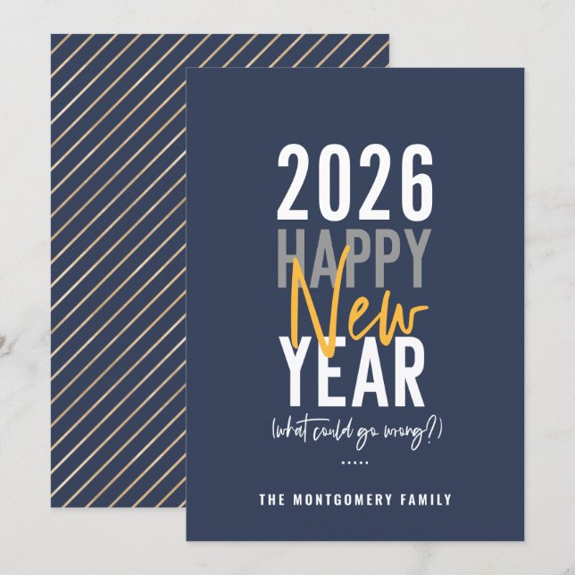 Modern Happy New Year Humor 2023 Holiday Card (Front/Back)