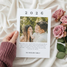 Modern Happy New Year Photo Collage Card | Elegant