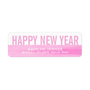 Modern Happy New Year   Typography Pink Whimsical