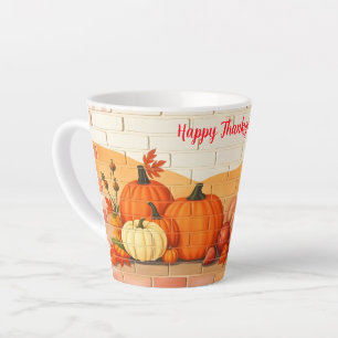 Modern Happy Thanksgiving Beautiful Fall Latte Mug