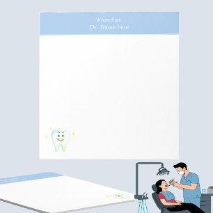 Modern Happy Tooth Simple Dentist Notepad