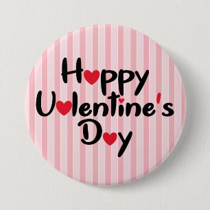 Modern Happy Valentine's Day  3 Inch Round Button