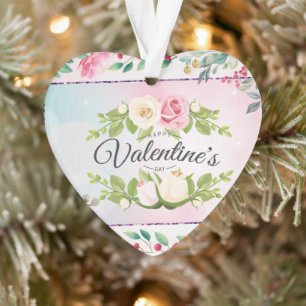 Modern Happy Valentine's Day Ornament