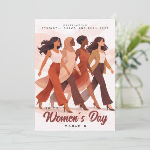 Modern Happy Women's Day Celebration March 8  Holiday Card