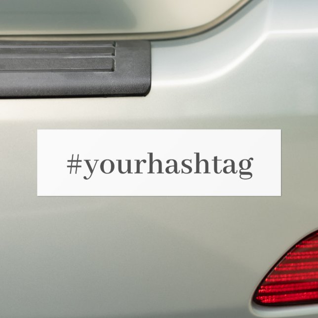 Modern Hashtag Bumper Sticker (On Car)